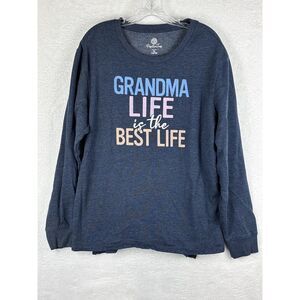 PositiviTees Women's Blue Sweatshirt "Grandma Life is the Best Life"‎ Size XL
